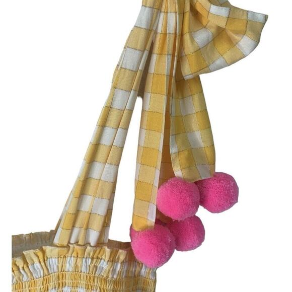 Sundress Square Neck Sleeveless Mini Dress Womens XL/XXL Yellow Gingham NWT $199 - Picture 12 of 16